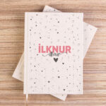 Benekli Kalp Kanvas Defter (14x20)