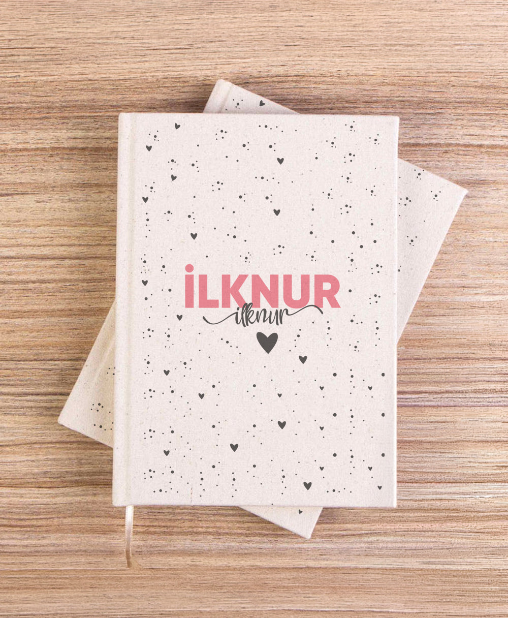 Kanvas0001_3b3ad27d-7d89-43b8-8ce6-d4183f6b3c68.jpg Benekli Kalp Kanvas Defter (14x20) - Görsel 1