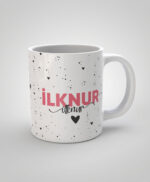 Beyaz Kalpli - Benekli - İsimli Kupa (300 ml) – Kişiye Özel Baskı - Görsel 2