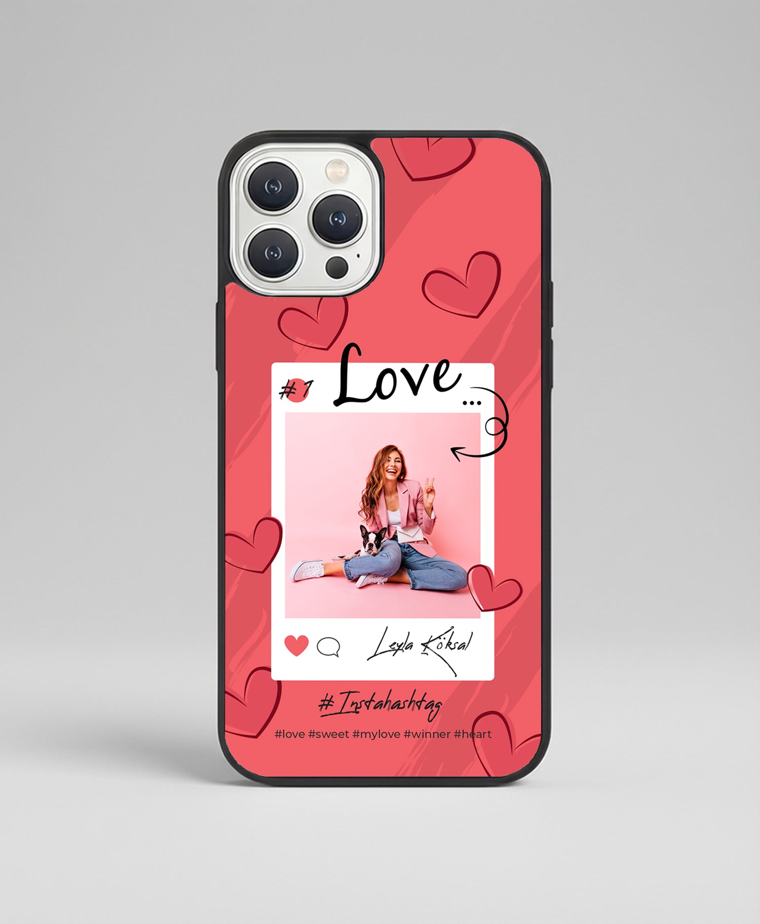 iphone16pro-15.jpg Kişiye Özel iPhone Telefon Kılıfı Polaroid Love Kalp (Fotoğraflı & İsimli) | tasarla kutla - Görsel 1