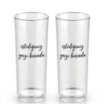 Özelleştirilebilir 2’li Rakı Bardağı (Şeffaf ve Buzlu)