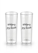 Özelleştirilebilir 2’li Rakı Bardağı (Şeffaf ve Buzlu)